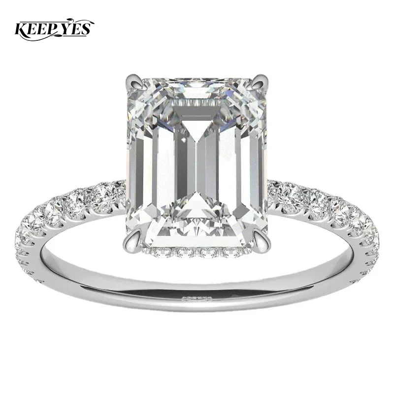 

Кольцо KEEP YES 4.0 с муассанитом изумрудной огранки 8*10 мм, 925 пробы, серебро, для женщин, обручальное, ювелирное изделие