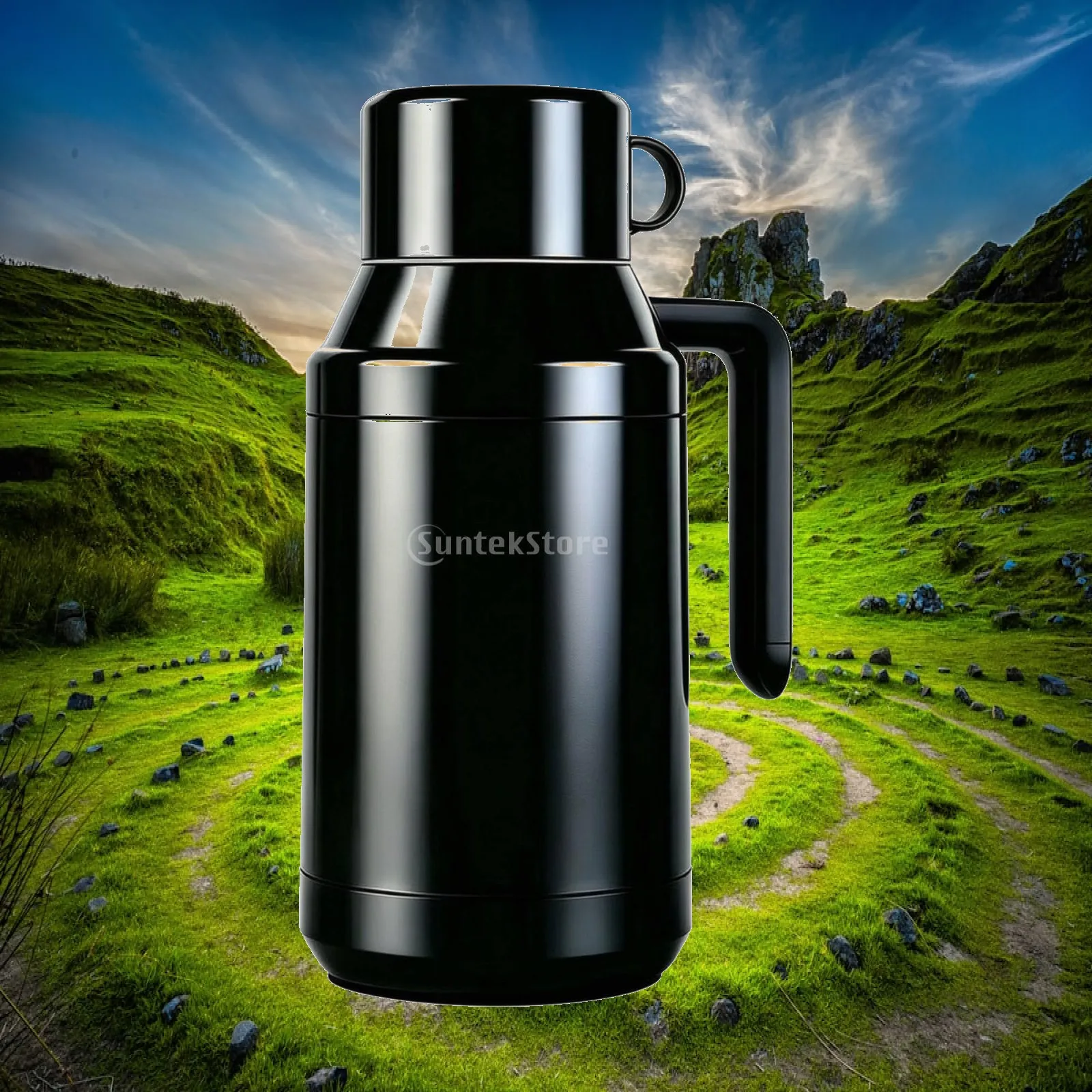 Travel Electric Kettle for Car 12V 24V Portable Water Heater Stainless Steel Inner Pot with Handle and Tea Infuser