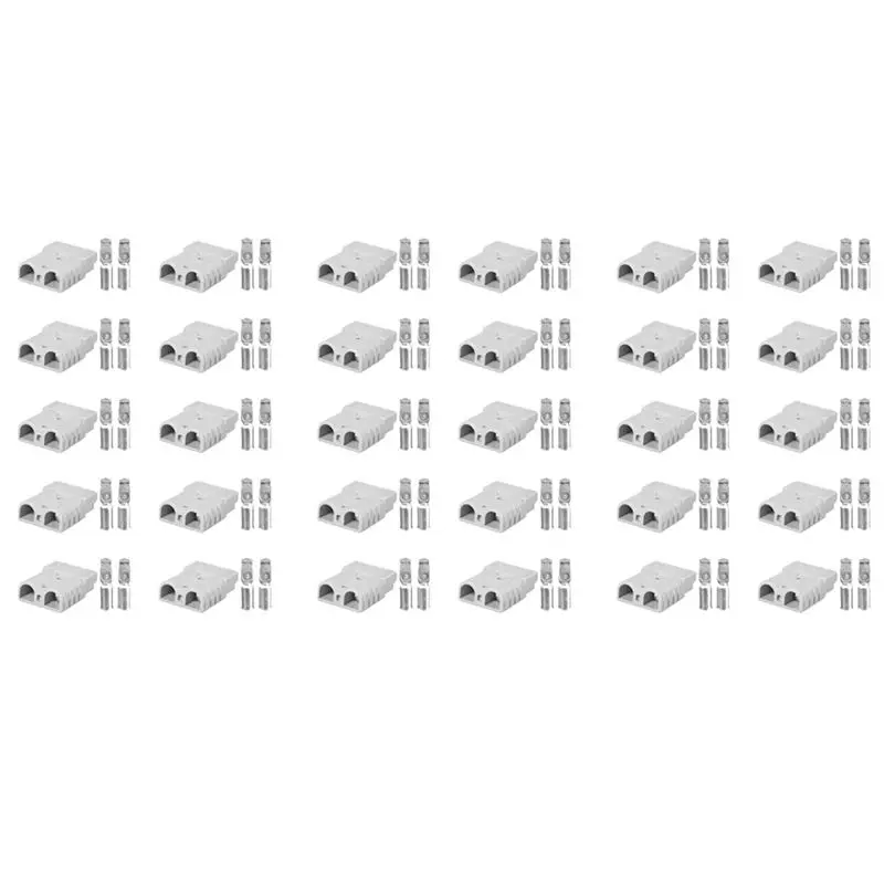 

Комплект из 30 шт. разъемов ELEG для штекеров Anderson, для инструментов постоянного тока, 50А, 12-24В, 6AWG, двухполюсные, с медными контактами