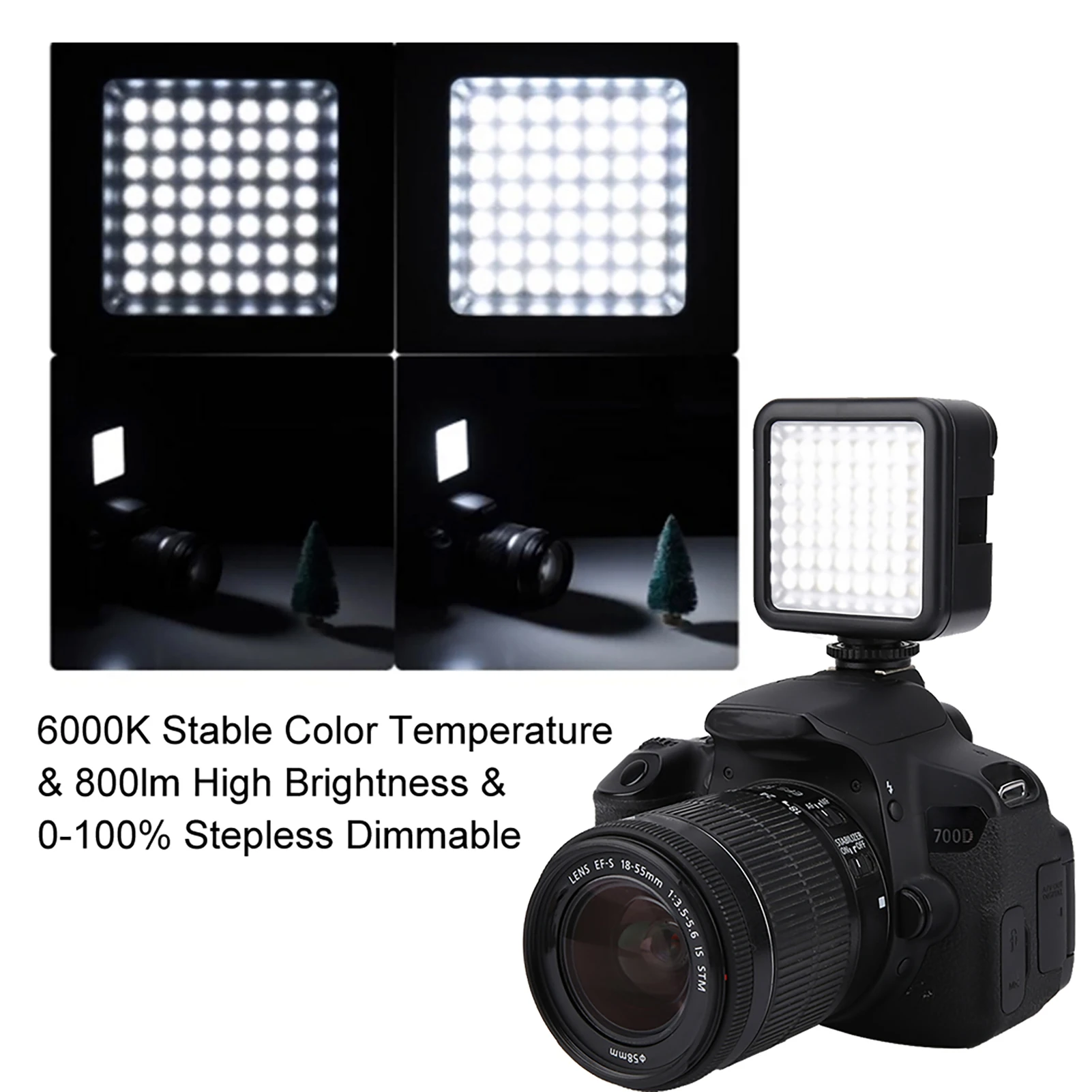 VBESTLIFE W49 Mini pannello luminoso a LED dimmerabile portatile su luce di riempimento della fotocamera LED,Video, lightgarcamera, Video, lightgars, Video