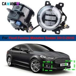 2 X Adjustable Car LED Fog Light Angel Eye Daylight DRL 30W H11 For Ford Fusion Mondeo Sedan 2013 2014 2015 2016 (America Model)