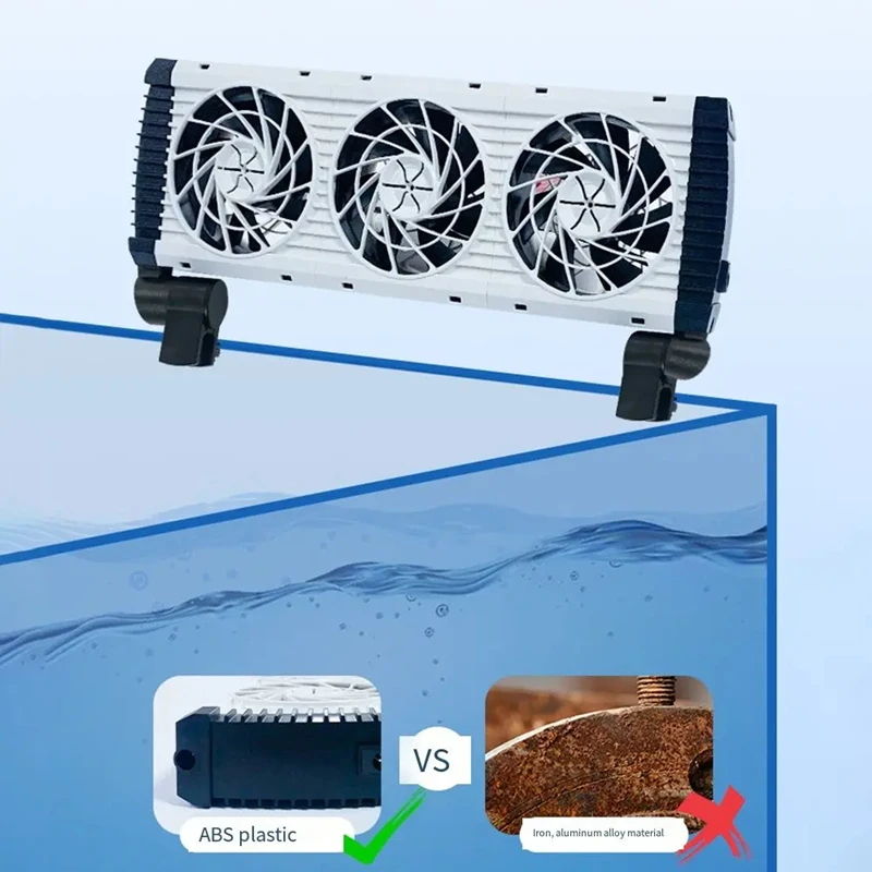 1/2/3/4/5Heads Fish Tank Cooling Fan EU/US Adjustable Speeds Aquarium Chiller Low Noise Hangable Aquarium Air Cooling Device