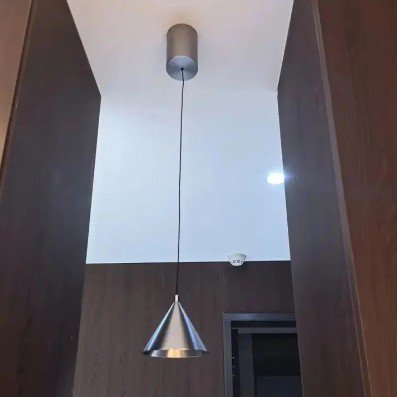 Adjustable Cable Black Cone Pendant Light Minimalist Single Hanging Lamp Kitchen Bedroom Bar Ceiling Light