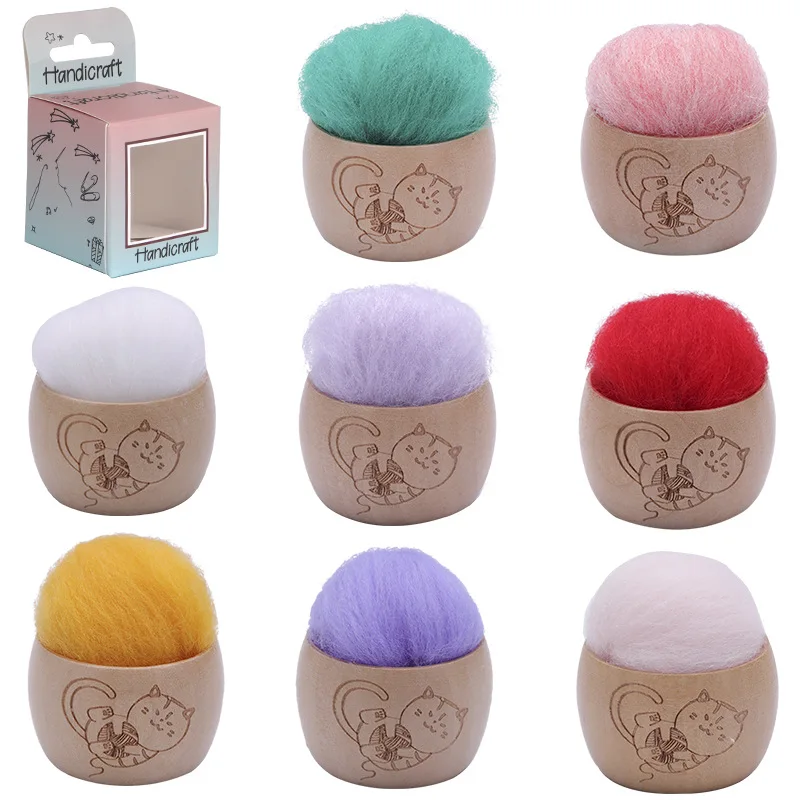 Positioning Needle Piercing Creative Wooden Storage Bowl Pin Bowl Boxed Storage Needle Artifact Ornament