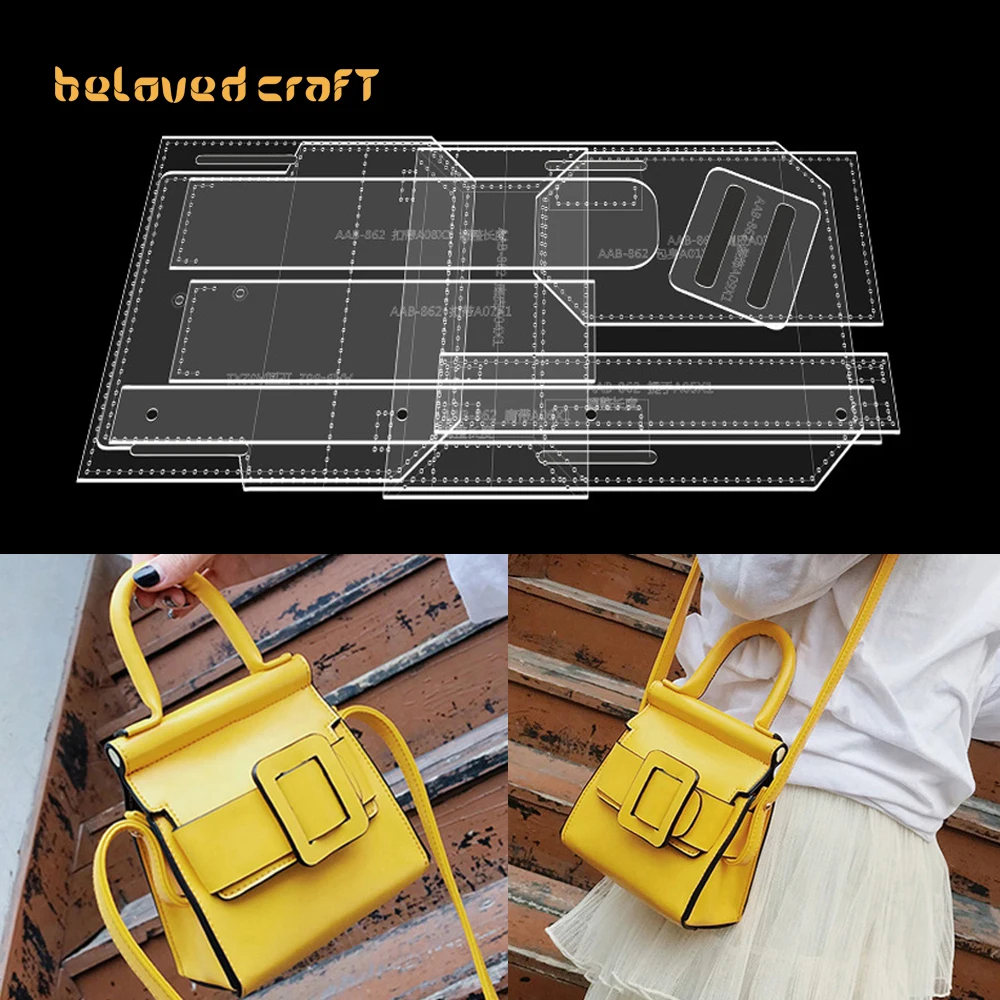 

BelovedCraft Leather Bag Pattern Making with Kraft Paper and Acrylic Templates for Single Shoulder Bag Crossbody Bag