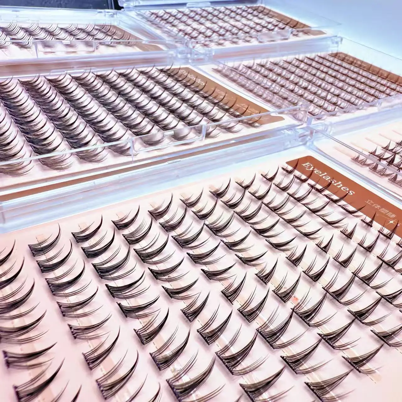 حار بيع 10 صفوف الجزء لاش الرموش الصناعية، لاصق خالية من لارتداء اليومي