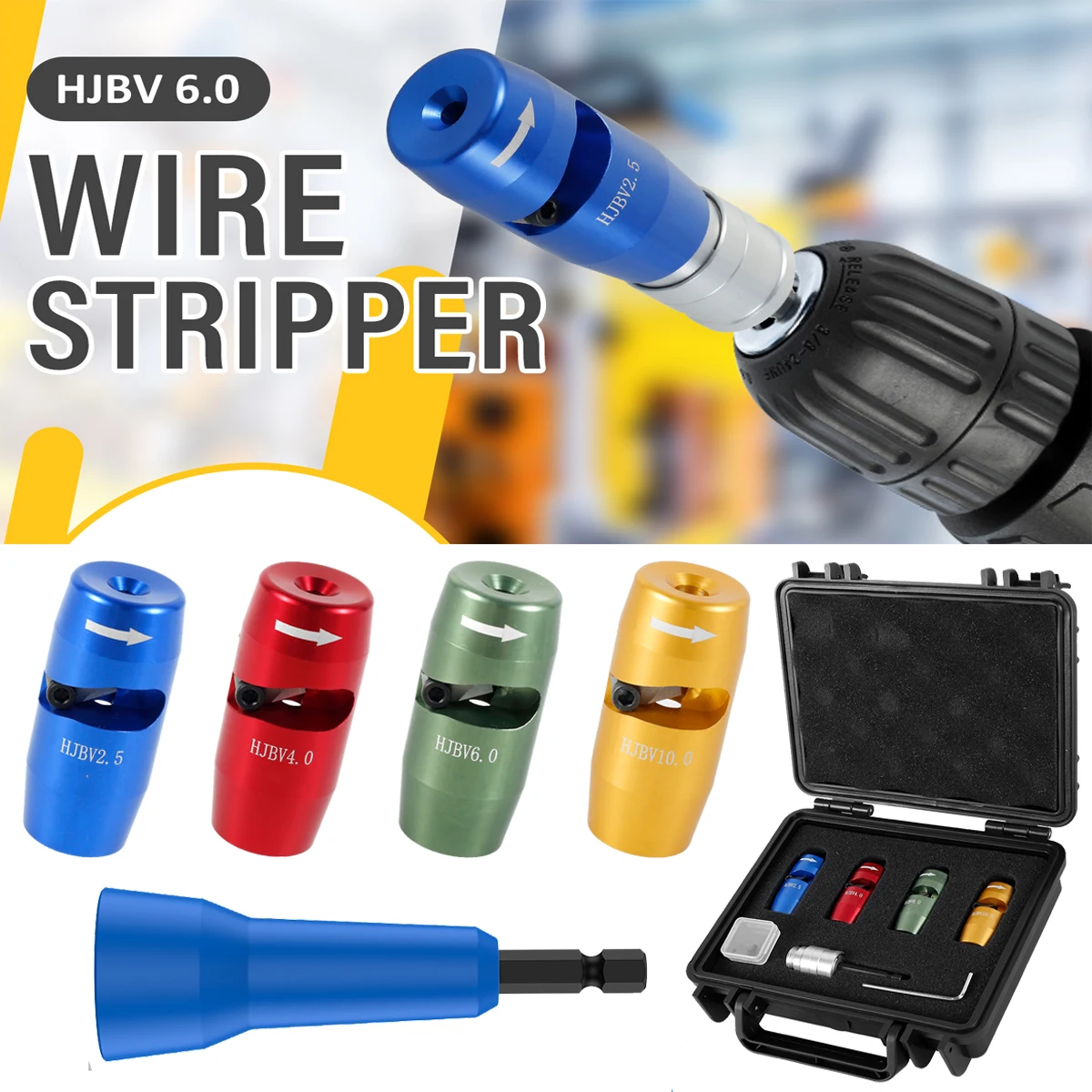 

Wire Stripper and Twister Tool Set Portable Electric Wire Peeling Stripper Adjustable Cable Stripping Wire Twister Connector