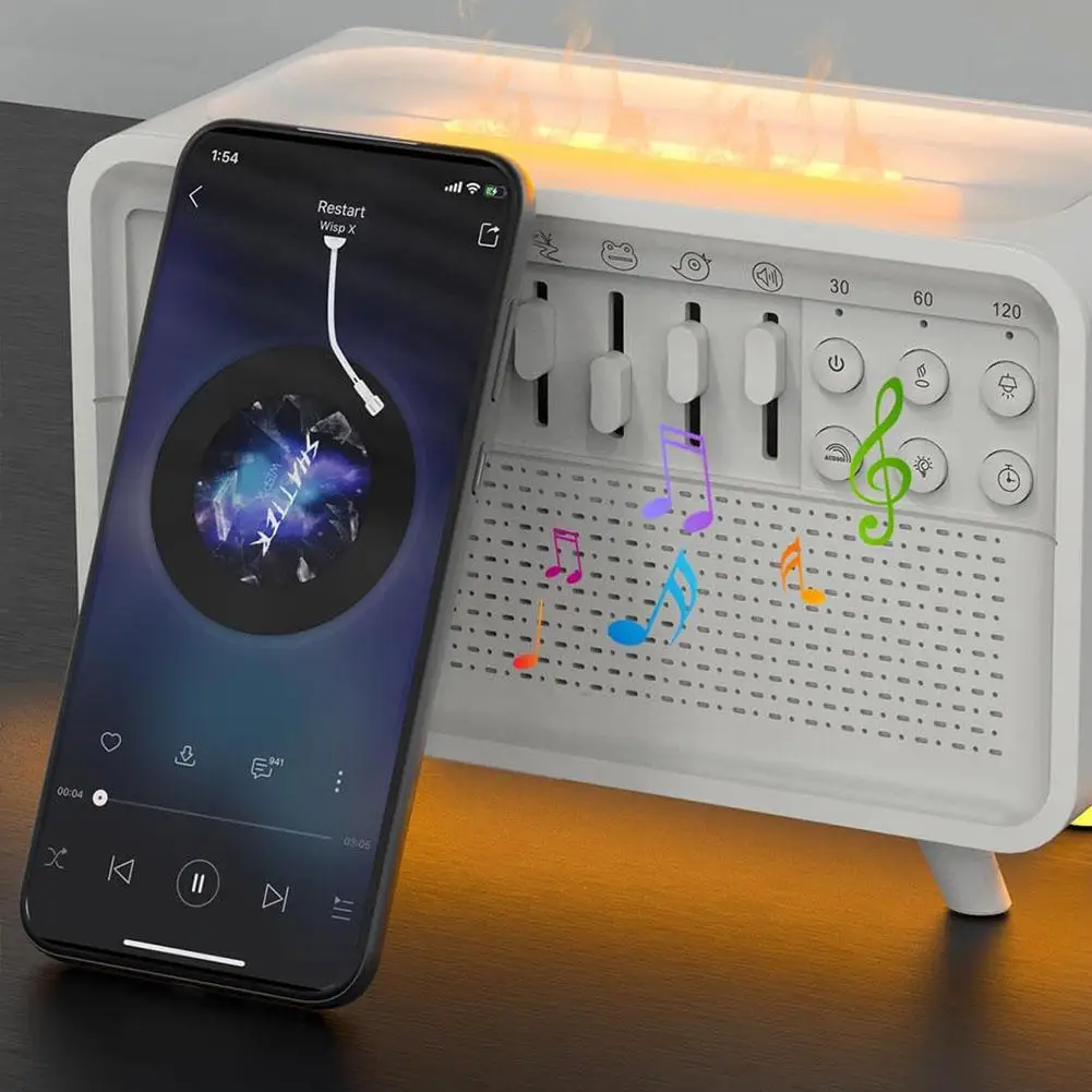 HIFI Bluetooth Speaker White Noise Sleep Aid Night Light Humidifier Machine 4 in 1 with Free Combination of 8 Goup Nature Sound