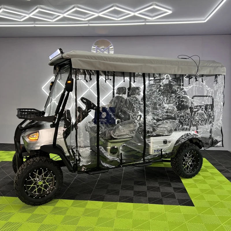 New design one button start golf cart street legal 60V/72V Li-ion battery 7500W 4WD solar panel 2 4 6 seater 4×4 golf cart