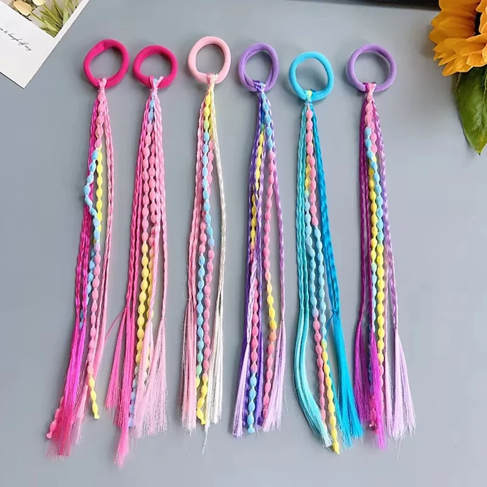 Schöne Mädchen geflochtene Perücke Pferdeschwanz Stirnband Gummi Haarbänder Kinder Haarschmuck Haarschmuck