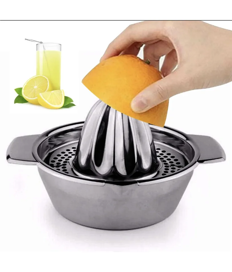 

Portable Lemon Orange Manual Fruit Juicer 304 Stainless Steel Kitchen Accessories Tools Citrus Raw Hand Pressed Juice Maker