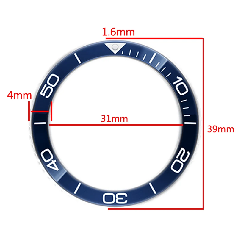 39mm 41mm Ceramic scale ring watch outer ring accessories For Longines Concas L3.781/782 Men Luminous Ceramic Bezel Insert  Dial