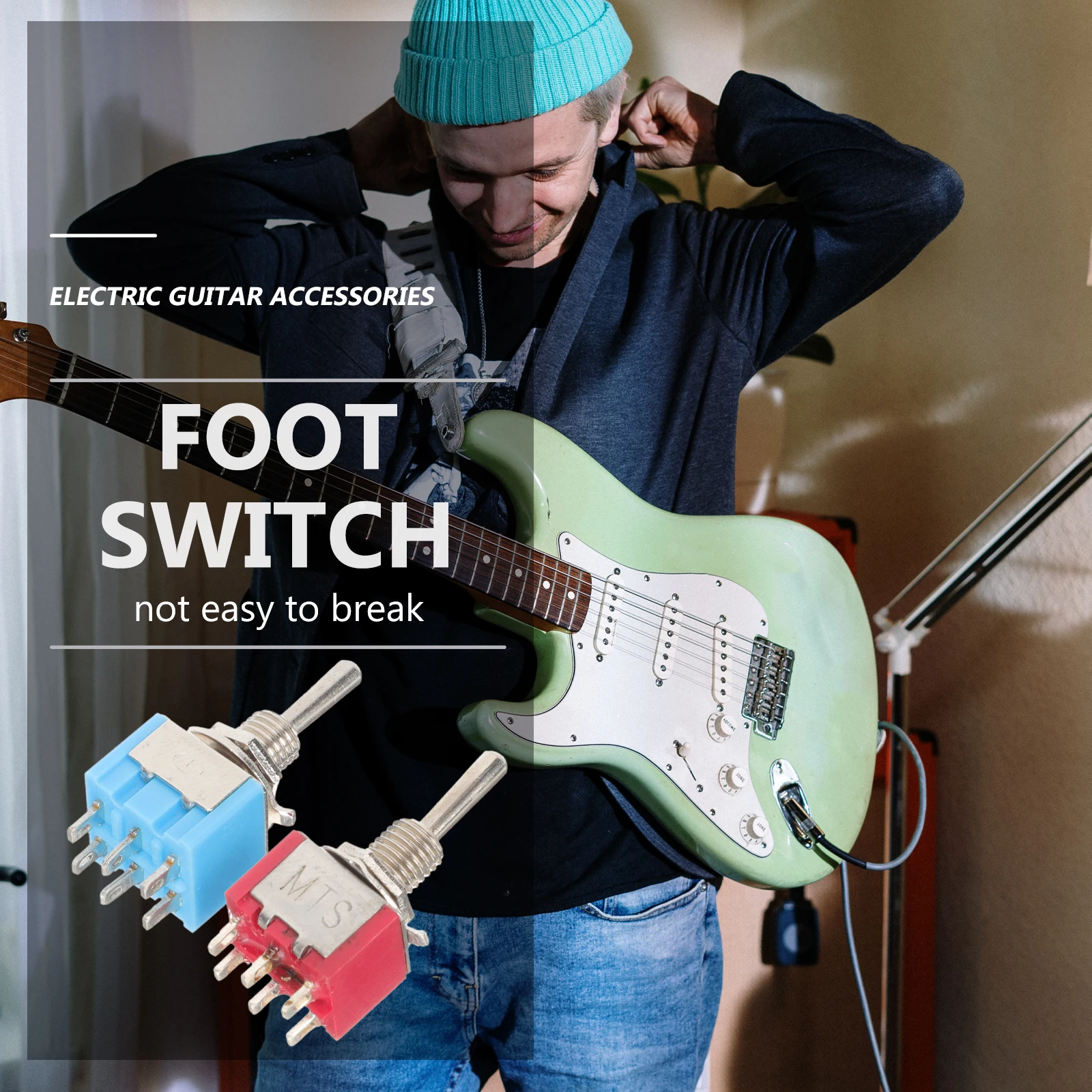 

4 Pcs Switch Mini Effector Footswitch Pedals & Footswitches Guitar Effects Buttons Amplifier Knobs
