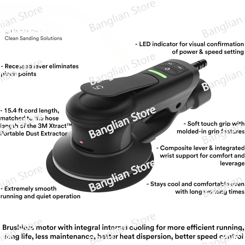 

Электрическая эксцентриковая шлифовальная машина 110В 350Вт, легкая, ROS, 88764, 6-дюймовая, с центральным вакуумом, ширина шлифовальной ленты 3/32 дюйма
