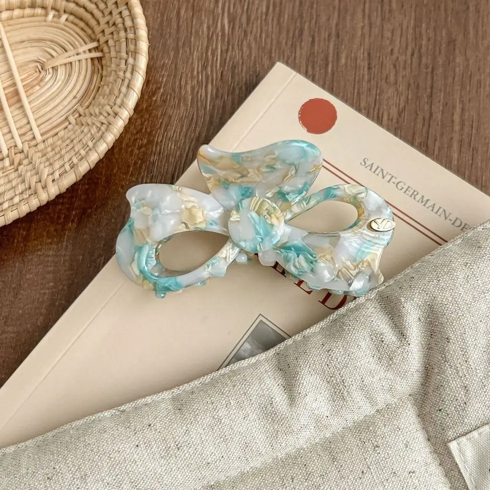 

Sweet Bow Acetic Acid Hair Claw Retro Korean Style Bowknot Barrettes High Ponytail Clip Trendy French Shark Clip