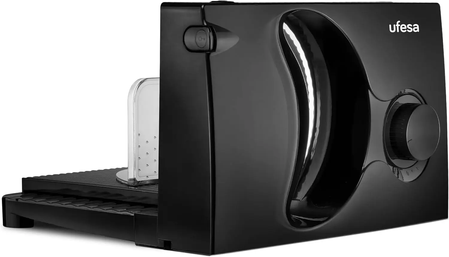 Ufesa CF0918 Katana Cortafiambres Eléctrico con Cuchilla de Acero Inoxidable Extraíble, 170mm de Diámetro, Regulador de Grosor 0