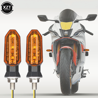 2pcs Mini Motorcycle LED Turn Signal Lights Amber Flashing Light Blinker Turn Signal lamp 12V Moto Indicator Lamp Accessories