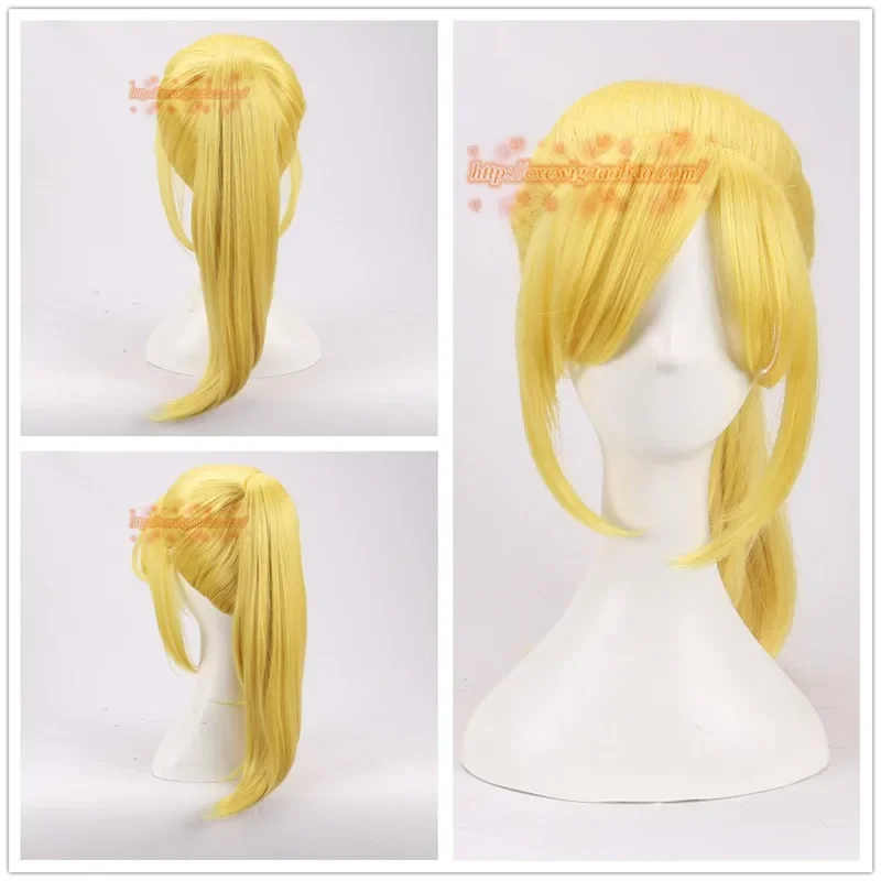 Super Women Bowsette Cosplay Wig Princess Bowser Peach Blonde Ponytail METROID Samus Returns Cosplay Wig Hair Costumes