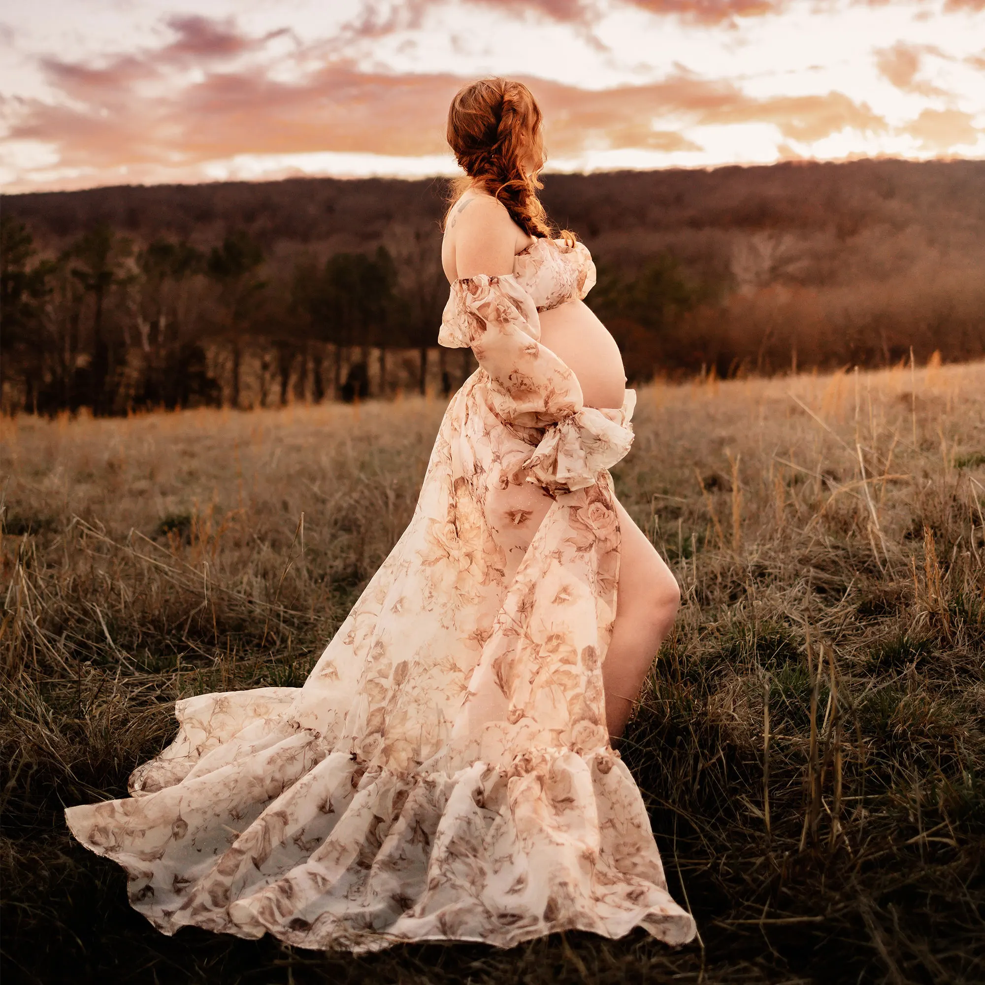 

Don&Judy Elegant Maternity Photography Dress Soft Organza Maxi Photoshoot Pregnant Woman Babyshower Party Beach Shooting Costume