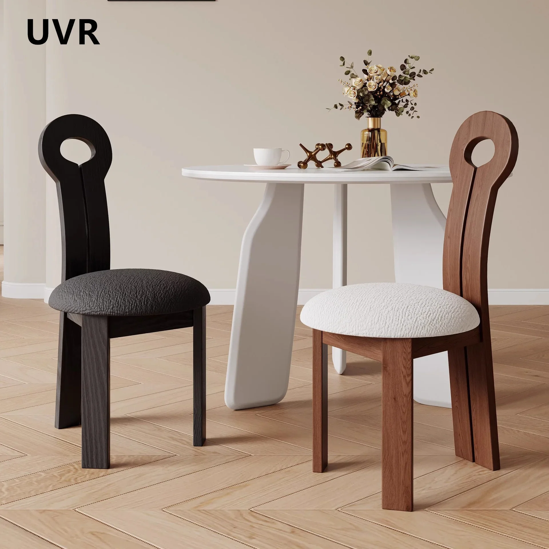 UVR Restaurant Chairs Retro Household Kitchen Chairs Make-up Reclining Chairs High Resilience Sponge Cushion Dining Chairs