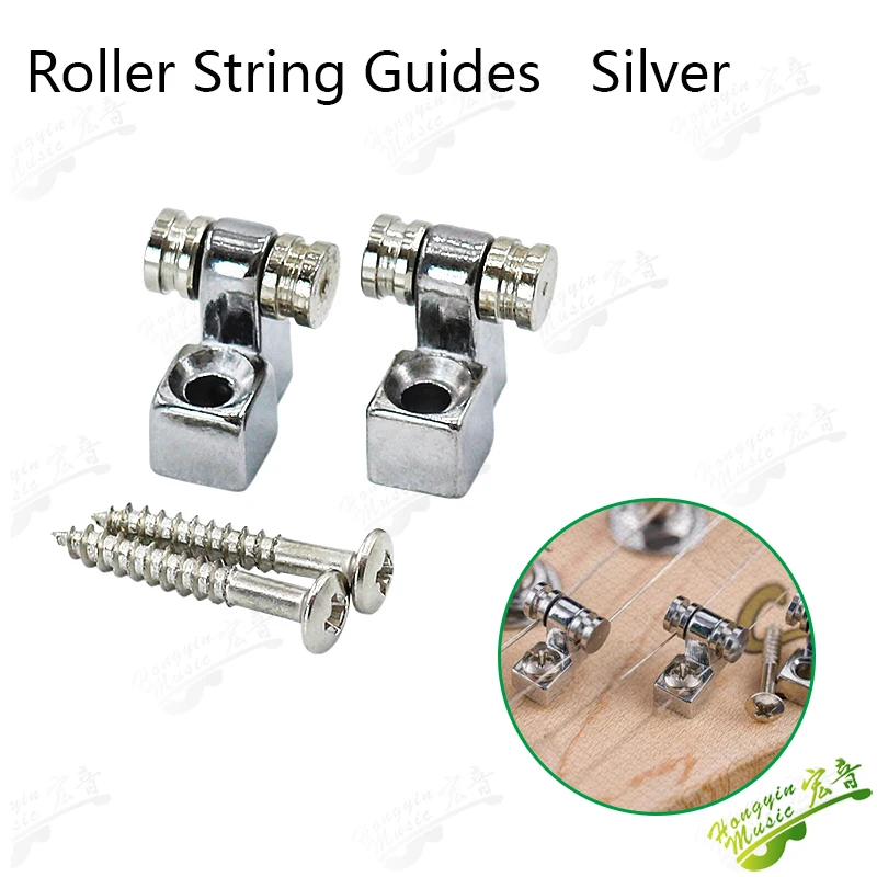 HUATOOL 2Pcs Electric Guitar String Retainer, Press Nail Guide Fastener, Fender Style Head Ball Top String Securing Block Access