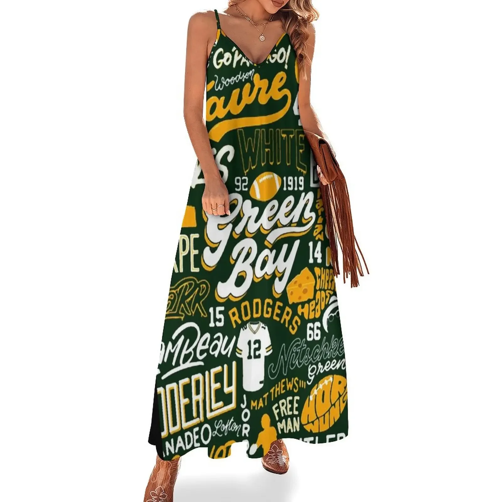 

Green Bay Football Team Legend Typography Sleeveless Dress chic and elegant woman dress Woman fashion ceremony dresses