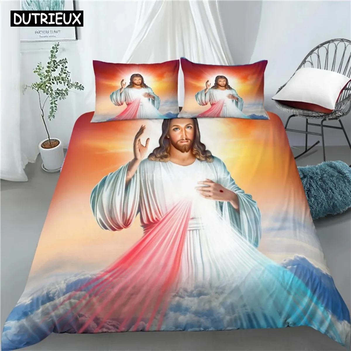 

God Jesus Bedding Set Religion 3d Bed Linen Quilt Duvet Cover Sets Home Textile Home Decor Twin Single Queen King Size Fashion