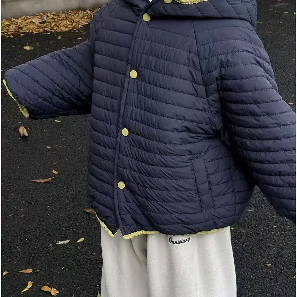 New  Boy  Winter Down Jacket  Two sides wear kids Baby  Coats  Children   Autumn  2025-A089
