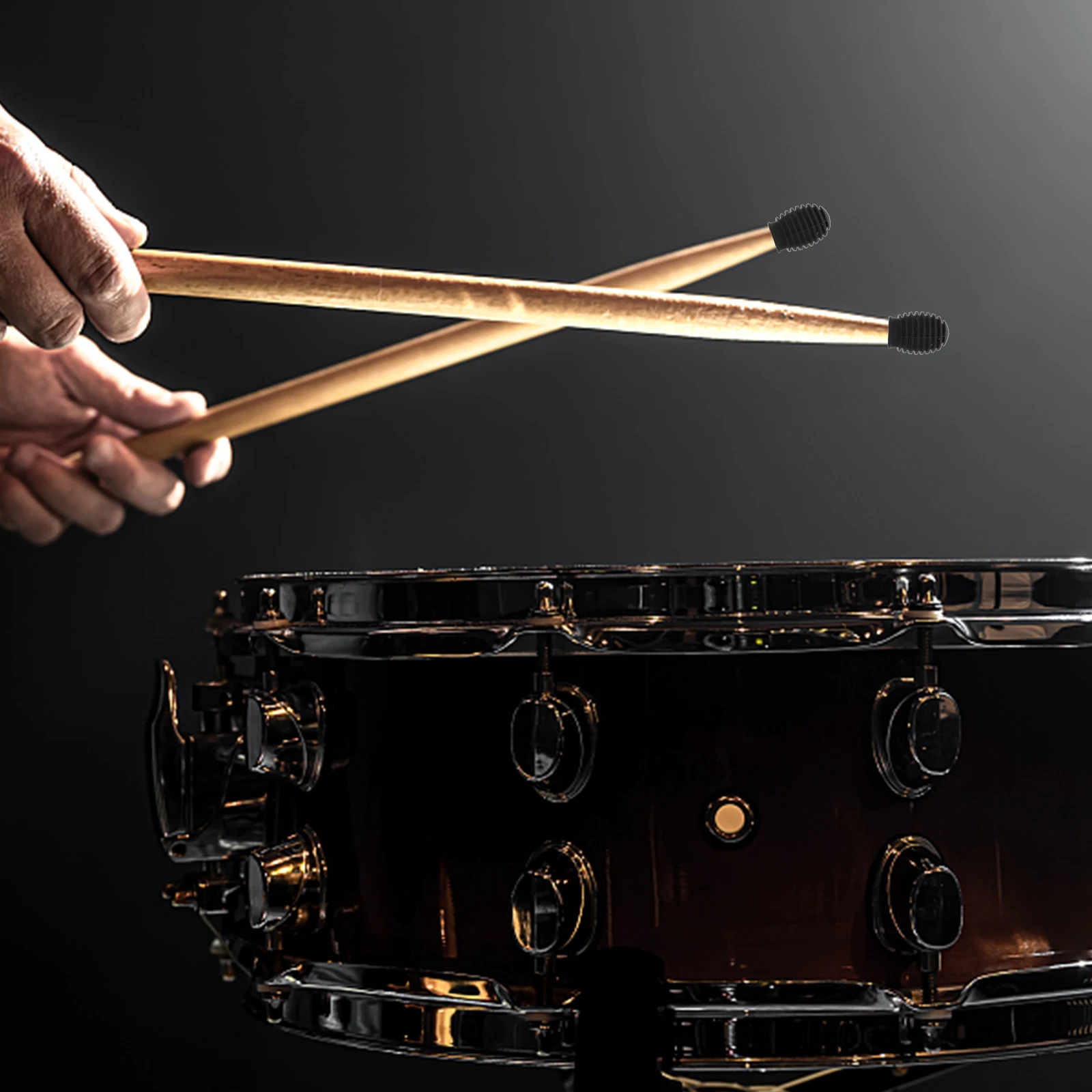 

1 Set Lightweight Silicone Drumstick Covers Mute Caps For Drumsticks Protection And Silent Practice