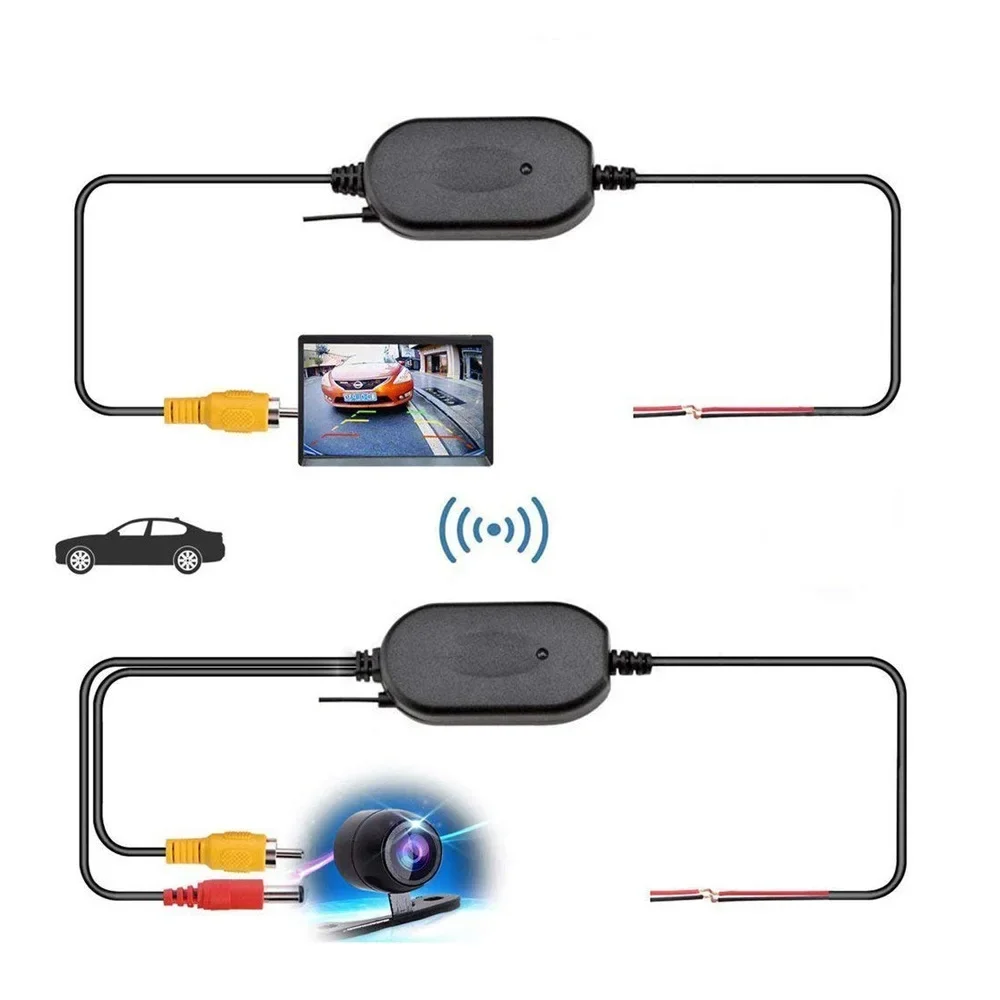 2.4GHZ Wireless Video Transmitter Receiver for Car DVD Monitor WIFI Reverse Rear Backup View Camera car electronics accessories