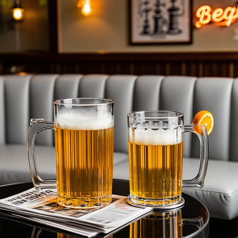 Taza de cerveza acrílica, tazas para el hogar, vasos para beber, asas, leche, café, jugo, taza de agua, artículos de bar para fiesta en casa, Bar Ka