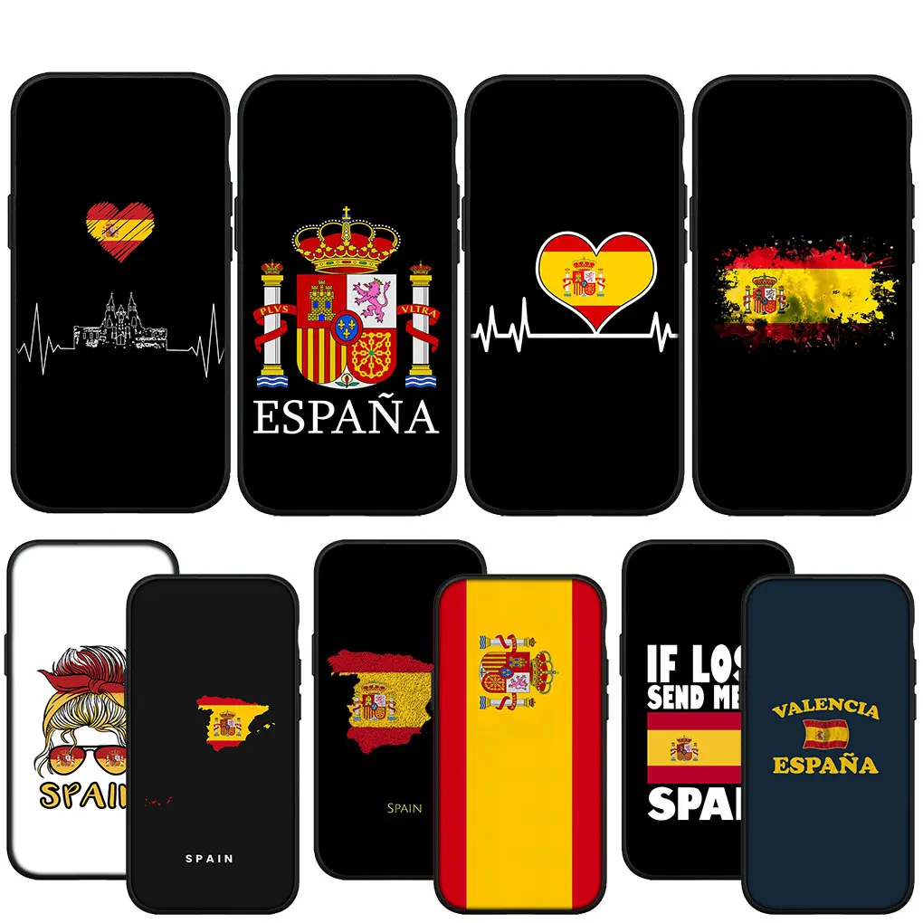 Spain Flag Yellow Red Soft Cover Phone Casing for Apple iPhone 15 14 13 12 11 Pro XS Max XR 6s Plus + SE 15+ Case