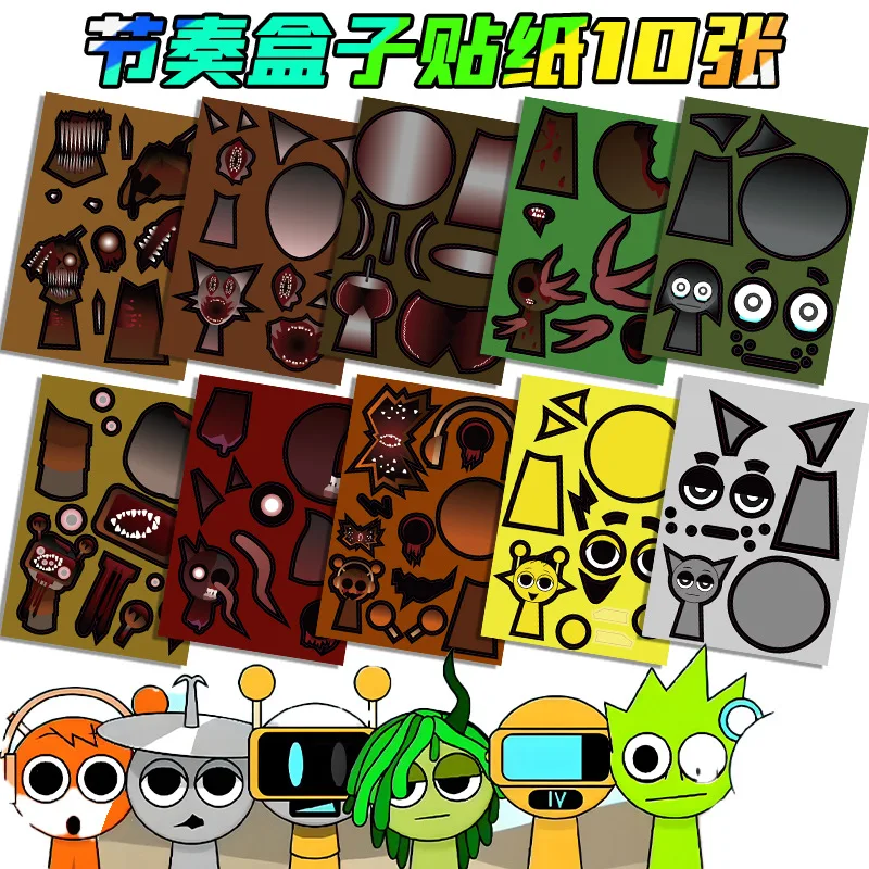 Sprunki Collage Aufkleber Set Kinder Cartoon Eltern-Kind-Interaktion Spielzeug Puzzle pädagogische Aufkleber Gesicht Collagen Aufkleber Geschenk