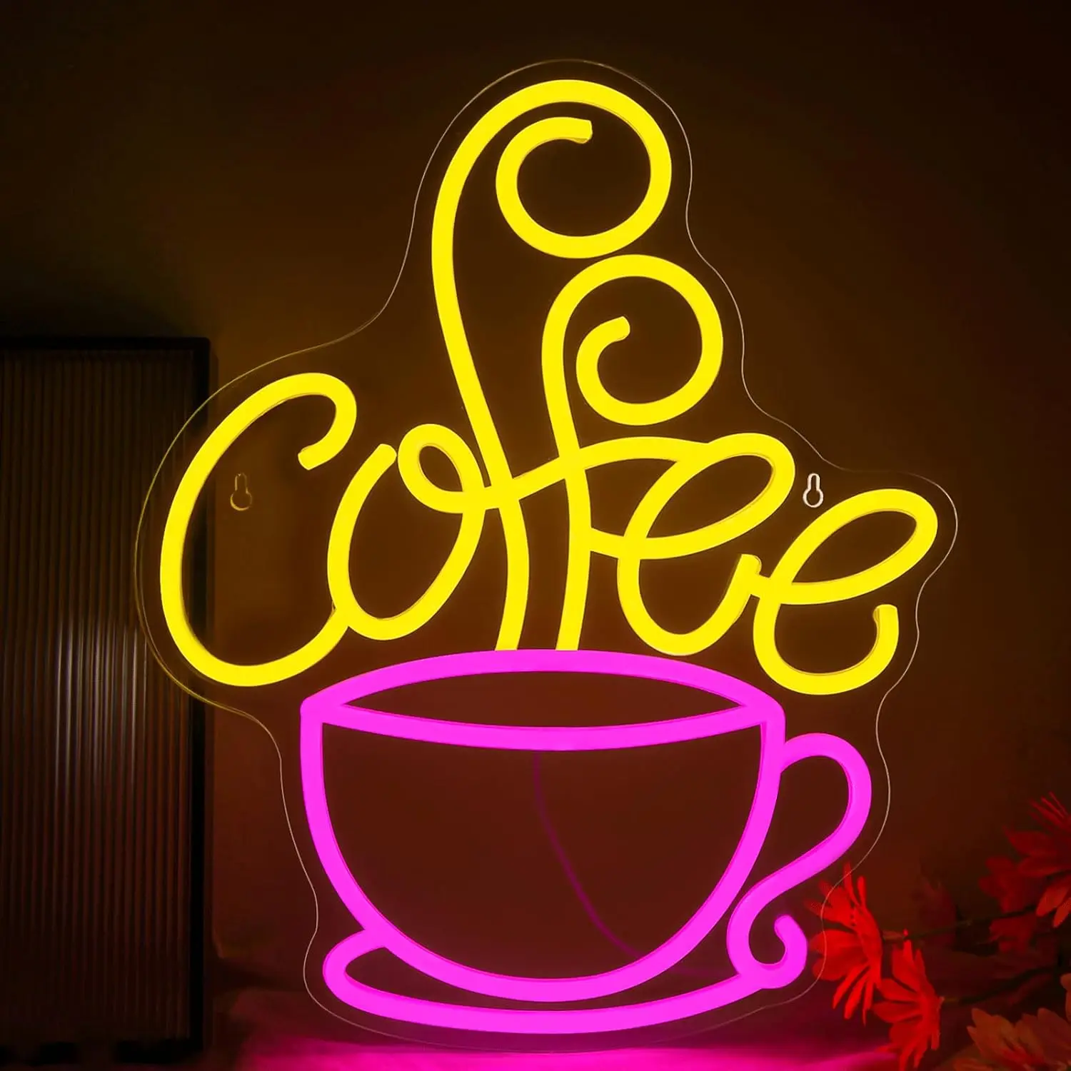 Kaffee-Neonschild, USB, dimmbar, LED-Neonlicht für Küche, Café, Bar, Bereich, Café, Lounge, Heimdekoration, ästhetische Wandleuchte