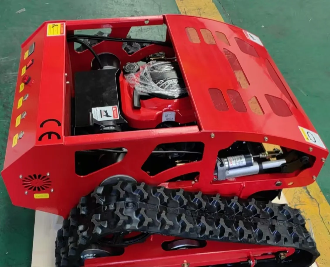 Automatic Mini Power Weeder Machine Tracked Remote-Controlled Robotic Lawnmower Grass Cutting Equipment