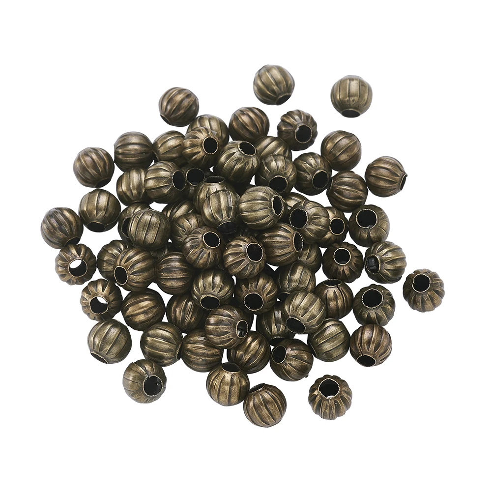 100pcs Iron Round Spacer Beads Pumpkin Beads 6mm for jewelry making DIY Halloween bracelet necklace earring decor accessories