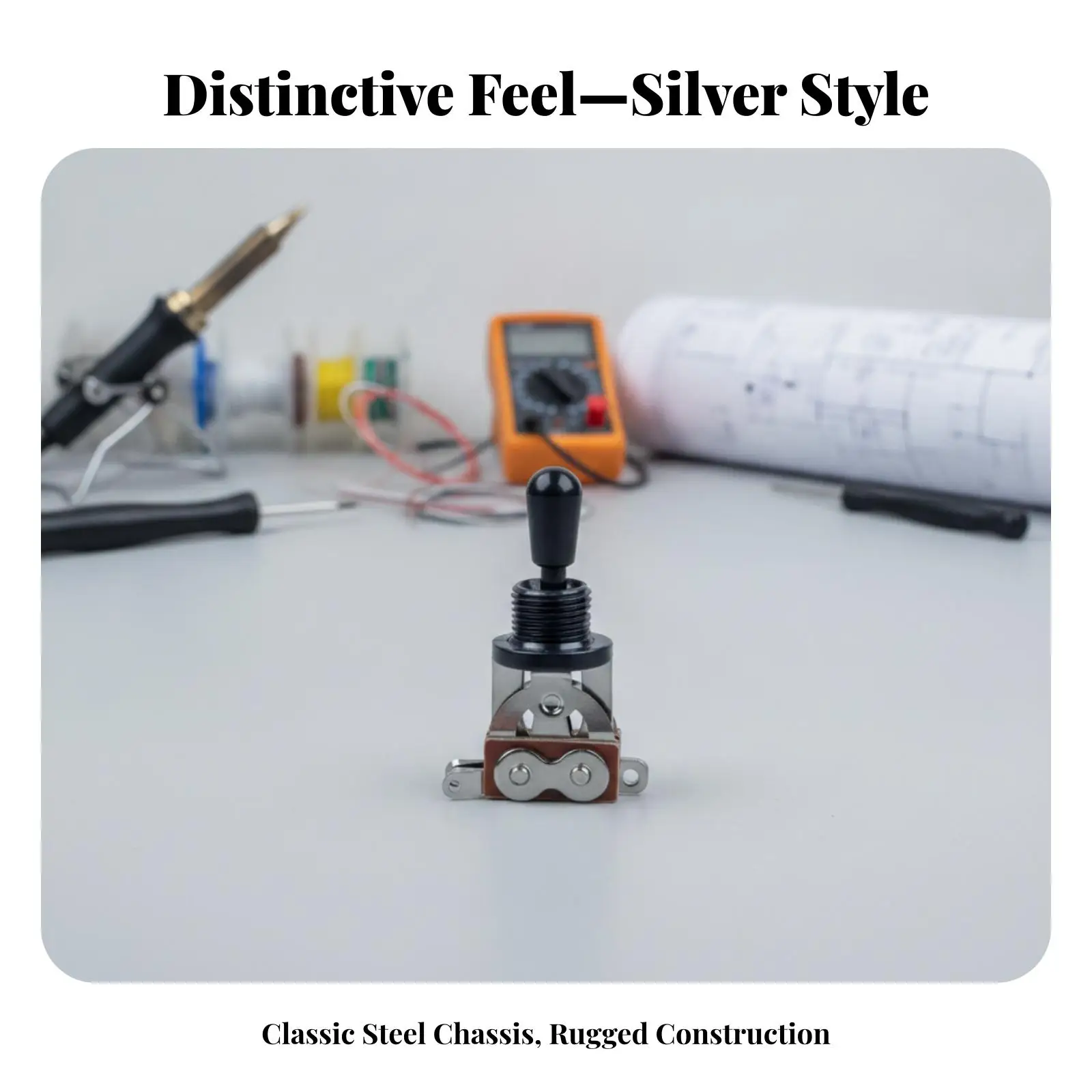 Electric Guitar Toggle Switch Three Position Metal Lever with Black Knob for Humbucker Pickup Configuration Selection