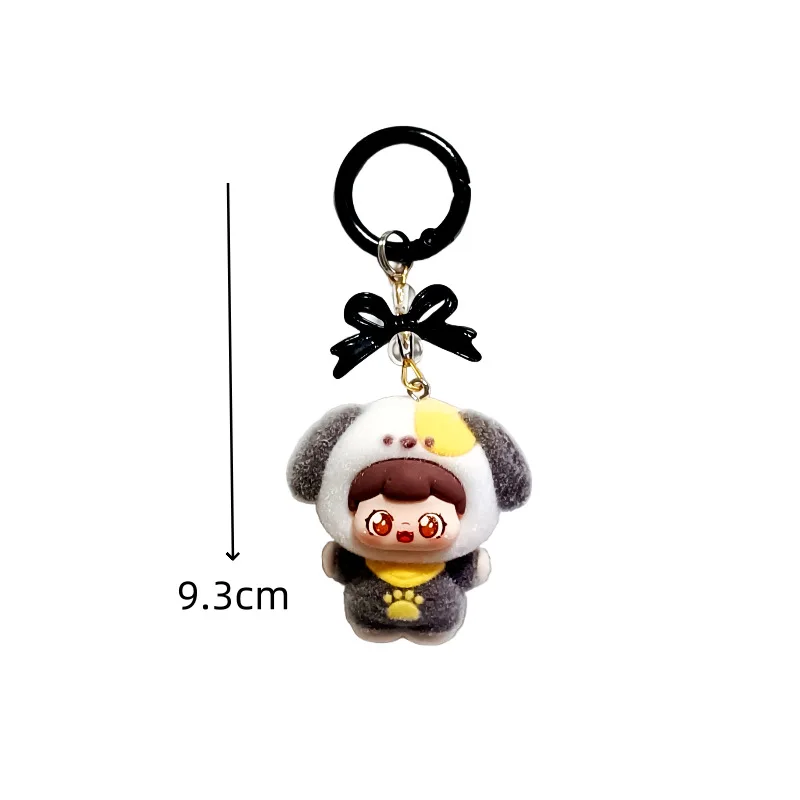 كارتون لطيف ثلاثي الأبعاد كلب قائم لطيف الحبوب المفاتيح حقيبة السيارة قلادة هدية صغيرة