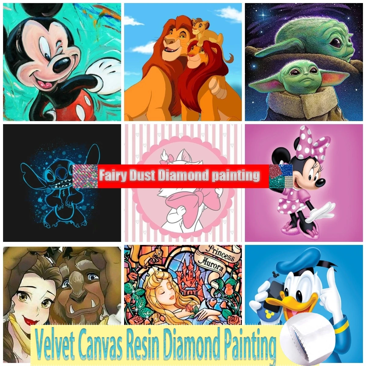 Disney Cartoon Diy 5d Fairy Dust Resin Diamond Painting Marie Cat Cross Stitch Embroidery Diamond Mosaic Wall Child Birthday