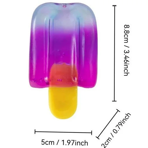 Fidget Squishy Toys Popsicle Squeeze Funny Gradient Color Super Soft Stress Relief TPR Material Safe Party Adults Creative Gifts