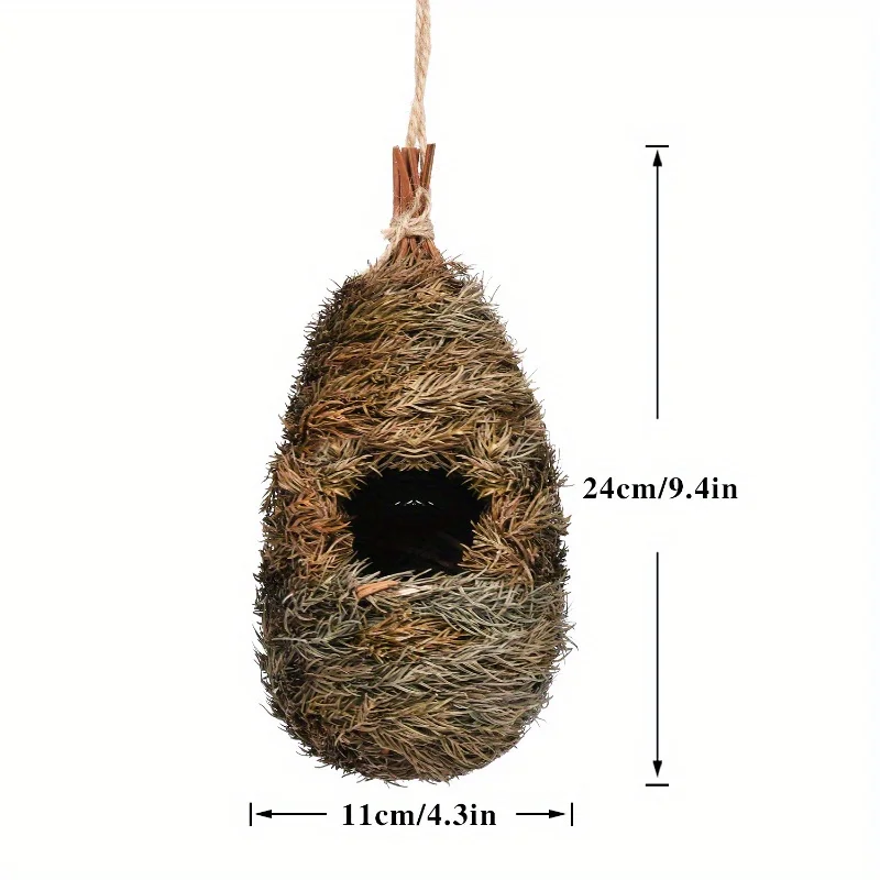 Gardening Decoration, Hand - woven Straw Nest, Natural Pine Needle and Gourd Bird House