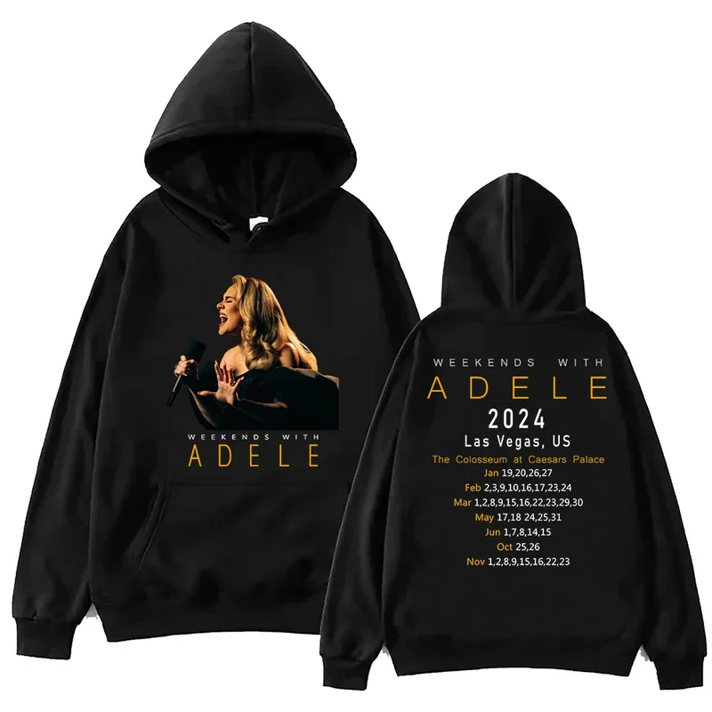 Adele Tour 2024 Weekends With Adele Hoodie Harajuku Trending Pullover Hooded Tops Sweatshirt Fans Gift Long Sleeves Streetwear