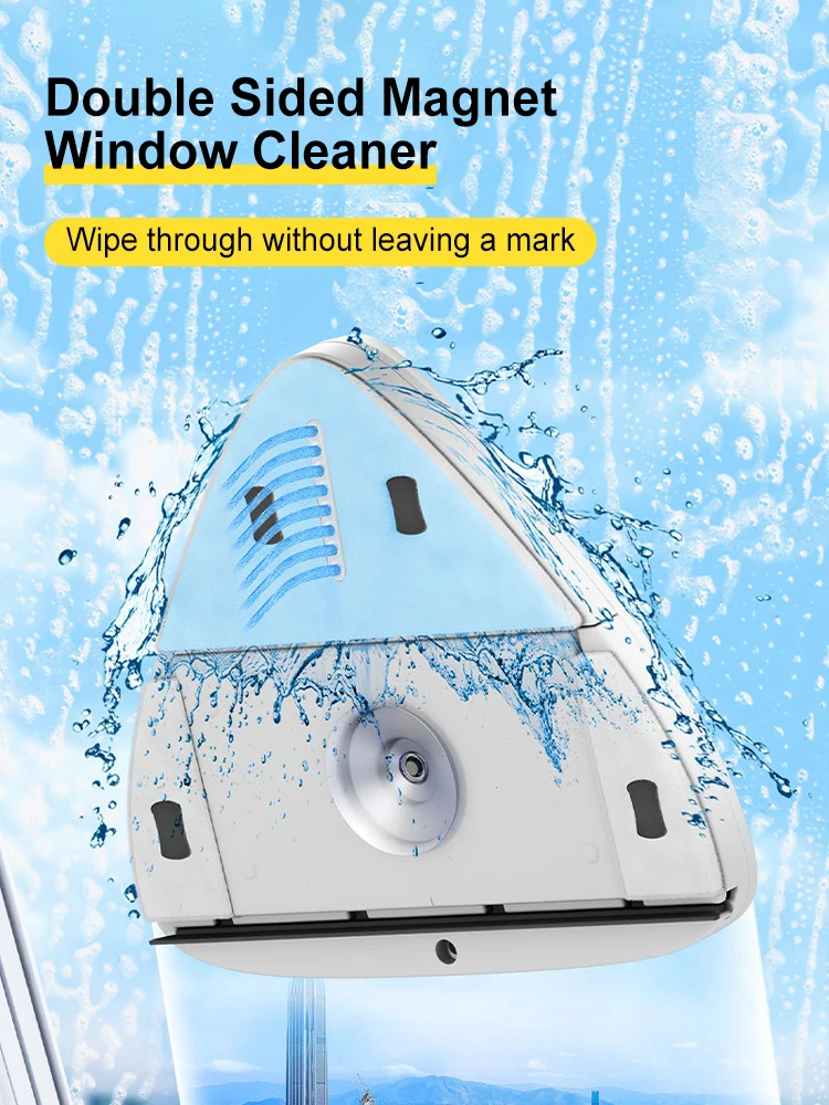 Double Sided Magnet Windows Cleaner Automatic Drainage Wiper Glass Window Washer Window Cleaner Brush Household Cleaning Tool