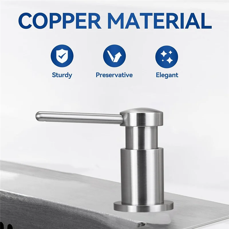 A04G-Dish Soap Dispenser Built-In Kitchen Sink Soap Dispenser Replacement Sink Dispenser Pump