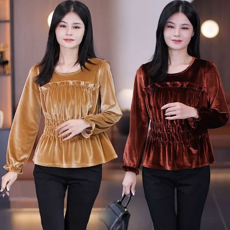 New Elegant Long Sleeve Shirt High Age-Reducing Fashionable Small Top For Spring And Autumn TT625