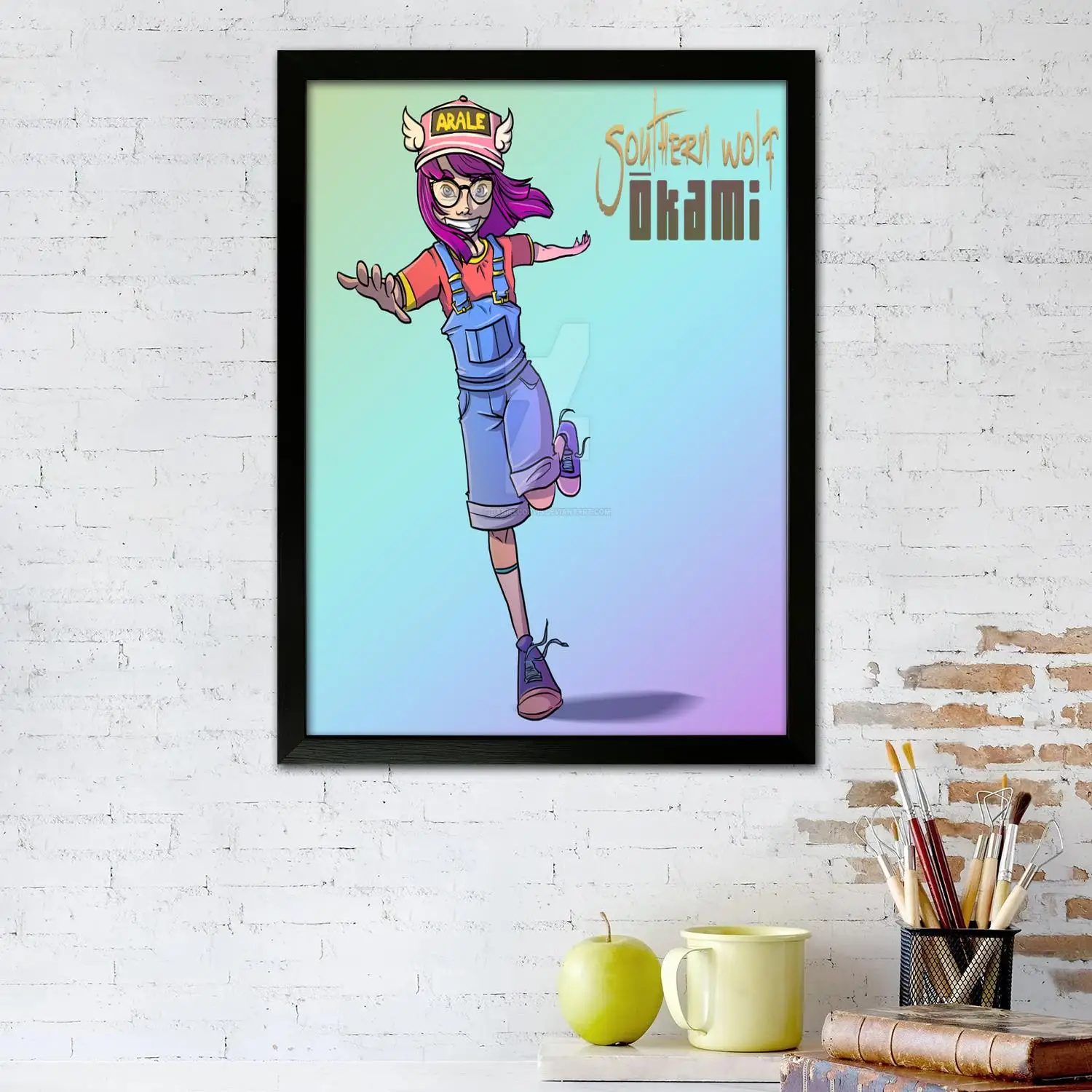 ملصق فني من القماش الكرتوني من Arale، لوحة فنية جدارية، طباعة صور، عائلة حديثة، ديكور غرفة النوم، ملصقات، لوحة زخرفية #2