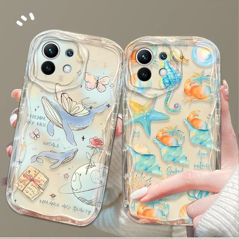 Case For Xiaomi 14T 13T 12T 13 12 11 11i Lite 5G 10T POCO X5 X6 Pro X3 NFC X4 GT F3 F4 F5 F6 M6 M5S Colorful Marine Organism