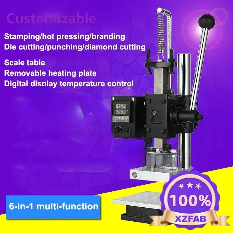 Factory Direct 2026 Small Manual Hot Stamping Machine 220V/110V Leather Logo Printing Machine Hot Press Hot Stamping Creasing