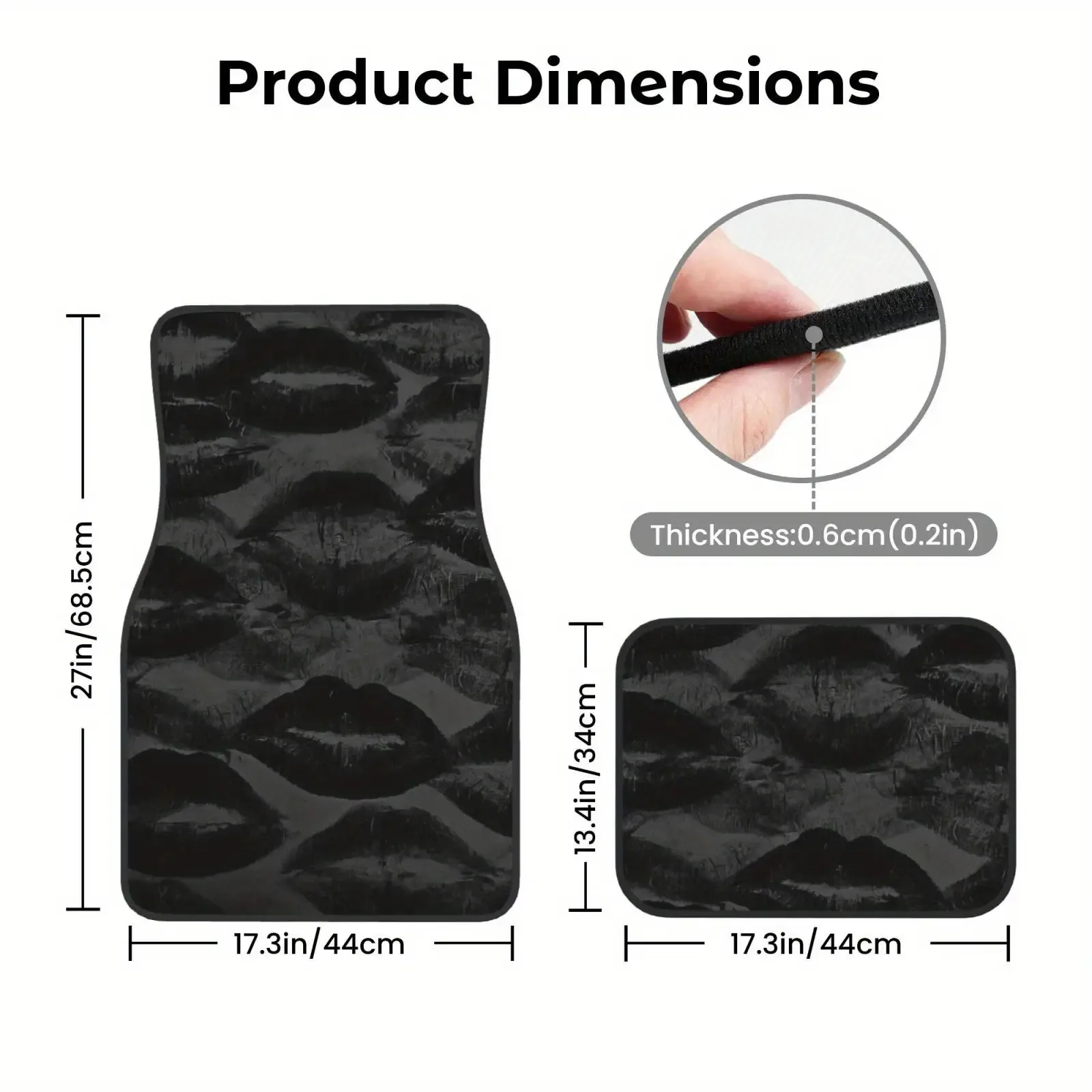 4pcs Universal Car Floor Mats Suitable For All Models, Featuring A Easy And Versatile Printed Design, Made Of High-Density Polye