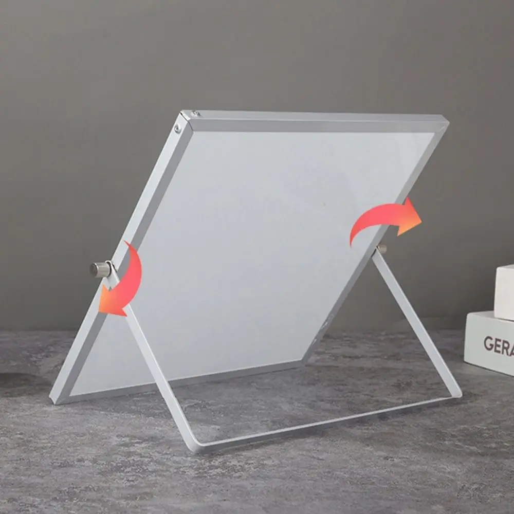 Tableau blanc de bureau pliable et réglable, Double face, avec support, tableau d'écriture, tableau d'affichage effaçable pour la maison